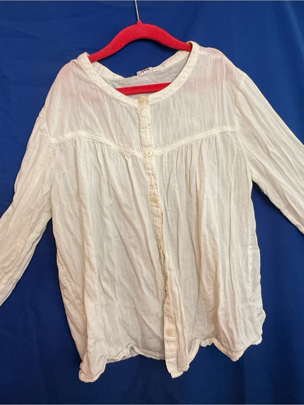 Women's Lightweight Button-Front White Blouse XS